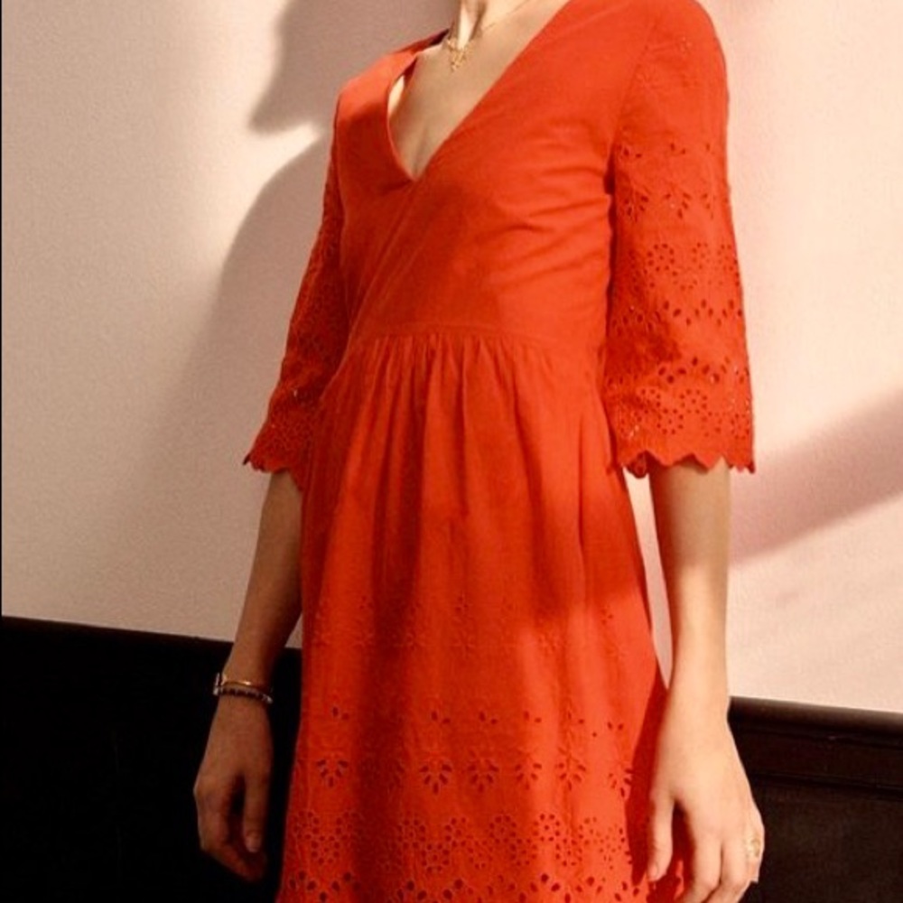 Madewell Orange Eyelet Dress